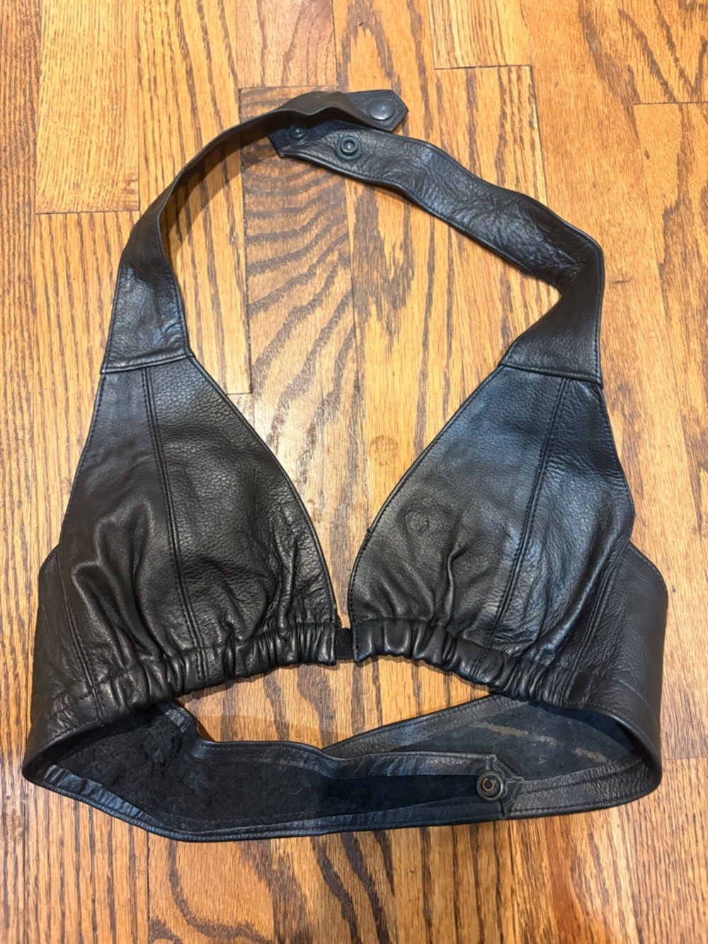 Black Leather Halter Bralette